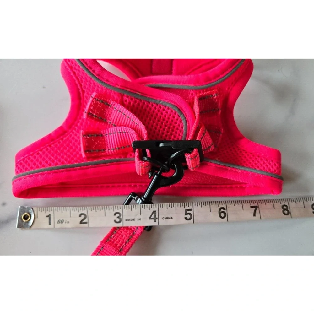 Bella & Pal Dog Step-in Harness Leash Set Small Hot Pink OxyMesh Hook Loop Puppy